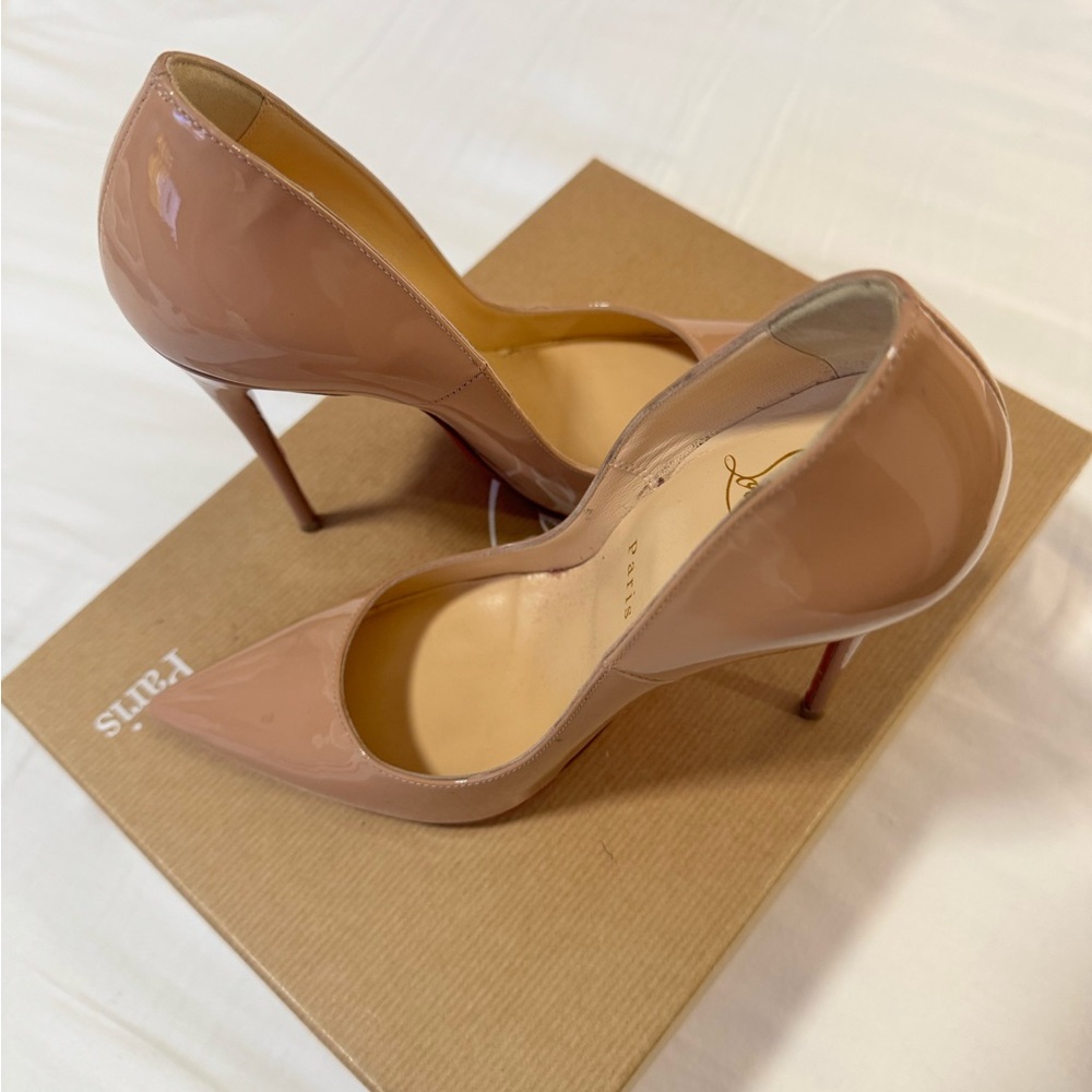 Christian Louboutin Beige Heels with Signature Red Soles